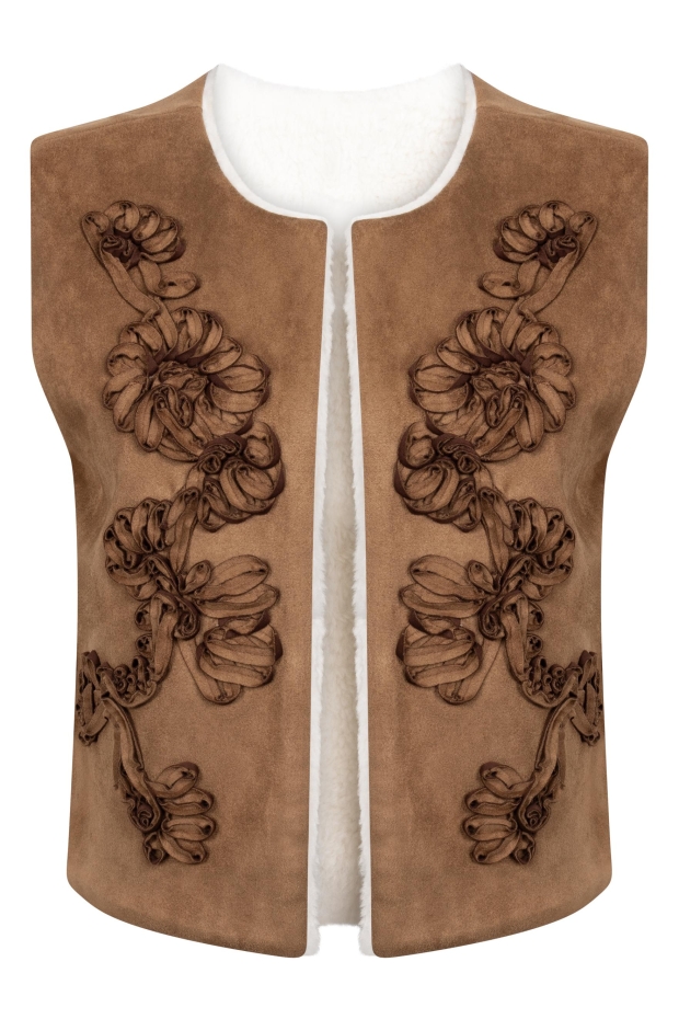 Tramontana Reversible Teddy Vest Q06-22-802 002550-Cinnamon