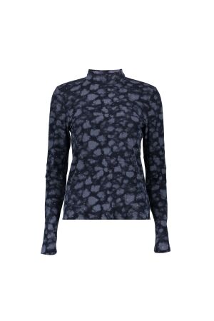 Geisha Geisha top turtle aop rhinestones 62585-14 T-shirt Lange mouw 685 dark blue/silver