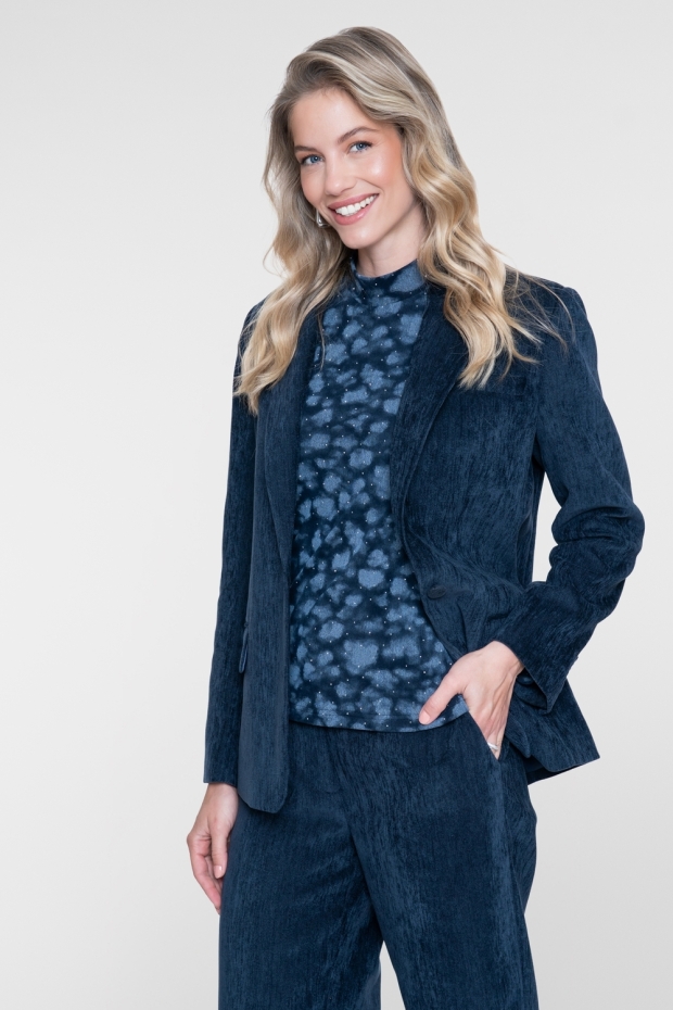 Geisha Top turtle AOP rhinestones 62585-14 685 dark blue/silver