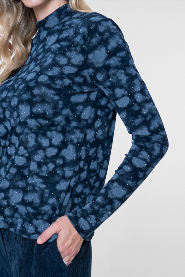 Geisha Top turtle AOP rhinestones 62585-14 685 dark blue/silver