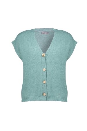 Geisha Geisha knitted gilet with buttons 64584-14 Gilets 602 aqua