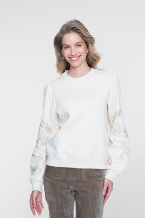 Geisha Geisha sweat foil printed sleeves 62530-60 Sweater 721 light sand