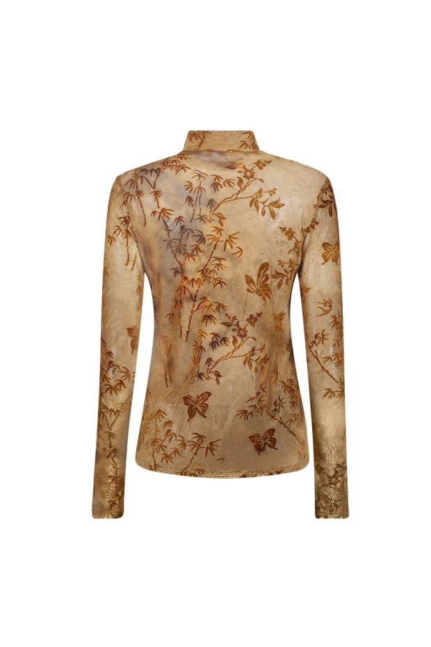 Geisha top mesh with flock 62834-14 735 camel