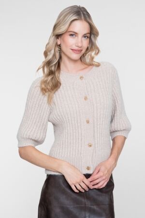 Geisha Geisha cardigan with buttons ss 64844-14 Vest 721 light sand