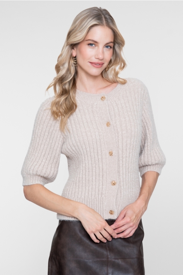 Geisha cardigan with buttons ss 64844-14 721 light sand