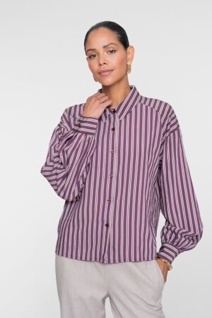 Geisha Geisha blouse striped 63875-45 Blouse 490 prune