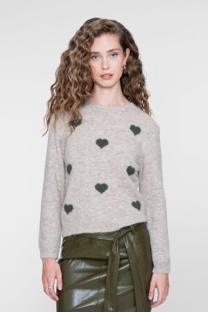 Geisha Geisha pullover hearts 64868-70 Trui 720 sand/army