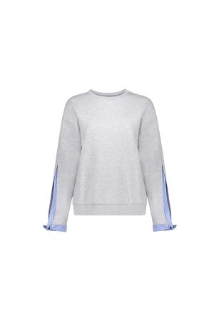 Geisha Geisha sweater blouse sleeves 62800-10 Sweater 900 grey melange/blue