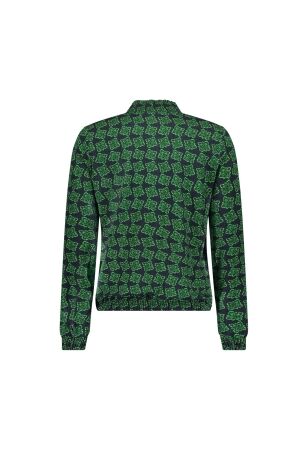 Geisha Geisha top 62660-20 T-shirt Lange mouw 530 green/navy