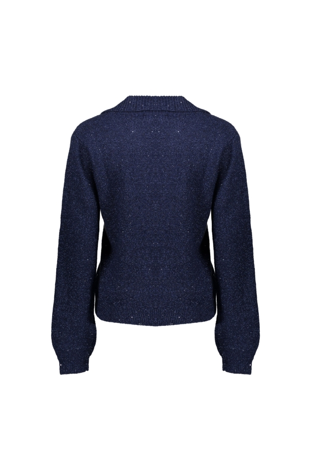 Geisha Pullover polo lurex & sequinces 64583-14 675 navy
