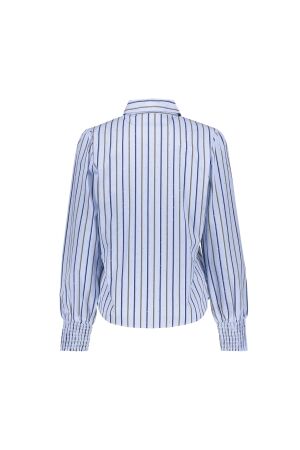 Geisha Geisha blouse pinstripe rhinestones 63566-21 Blouse 600 light blue