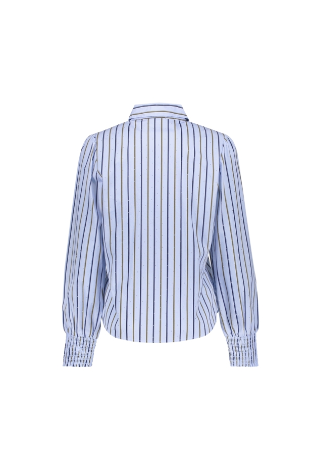 Geisha Blouse pinstripe rhinestones 63566-21 600 light blue