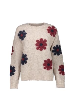 Geisha Geisha pullover flowers 64506-10 Trui 720 sand/burgundy/navy