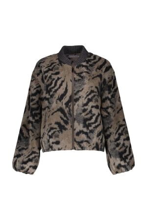 Geisha Geisha jacket hairy animal 65517-10 Jackets 999 black/grey/brown
