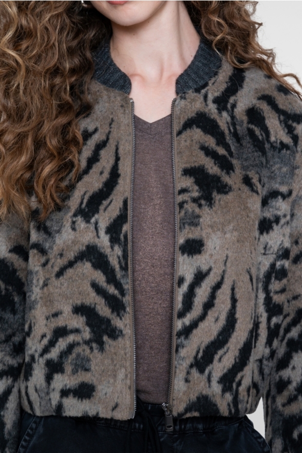 Geisha Jacket hairy animal 65517-10 999 black/grey/brown
