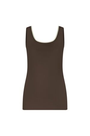 Nukus Nukus juba singlet Tops en Singlets dark chocolate/gold