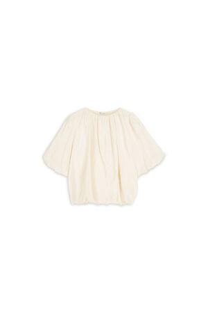 Summum Summum top balloon sleeves viscose cotton 2s3442-12370 T-shirt Korte mouw 122 ivory
