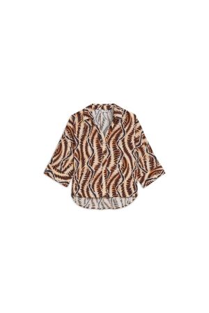 Summum Summum blouse short sleeves safari print 2s3439-12385 Blouse 120 multicolour