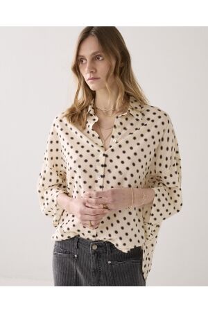 Summum Summum blouse blury dots 2s3434-12390 Blouse 122 ivory
