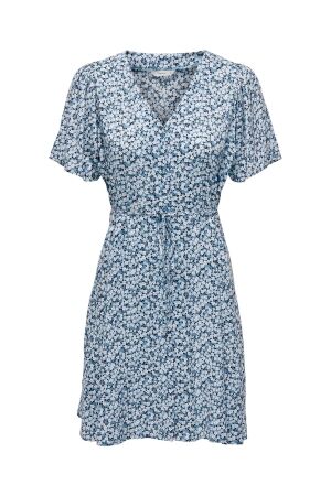 Only Only onlevida s/s short dress wvn noos Zomerjurkjes provincial blue
