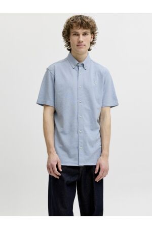 J&J Premium J&J Premium jprblublake pique detail s/s shirt Overhemd ashley blue