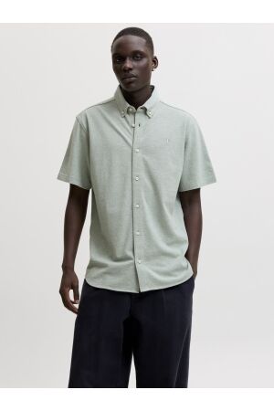 J&J Premium J&J Premium jprblublake pique detail s/s shirt Overhemd laurel wreath