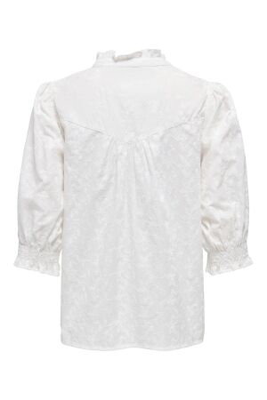 Only Only onlraya 3/4 embroidery shirt wvn Blouse white