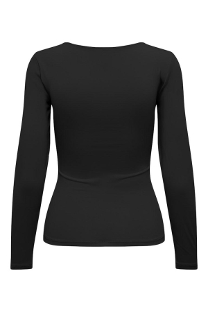 Only Only onlea l/s deep neck top jrs noos 15302647 T-shirt Lange mouw black