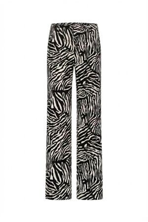 Studio Anneloes Studio Anneloes lexie zebra summer trousers 14415 Broek 9017 black/ecru