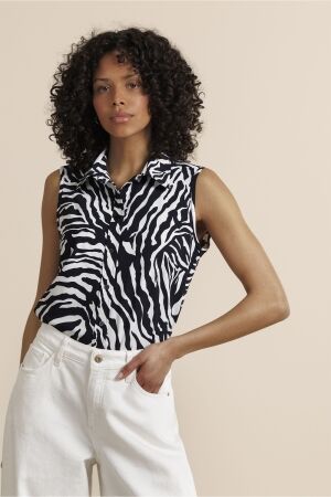 Studio Anneloes Studio Anneloes bobby zebra sls blouse 14416 Blouse 9017 black/ecru