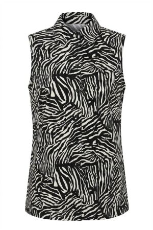Studio Anneloes Studio Anneloes bobby zebra sls blouse 14416 Blouse 9017 black/ecru