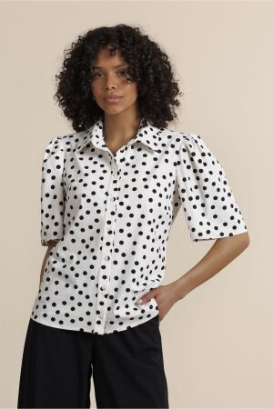 Studio Anneloes Studio Anneloes poppy dot butterfly blouse 14427 Blouse 1790 ecru/black