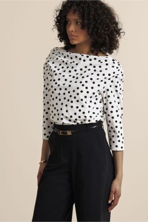 Studio Anneloes Studio Anneloes fleur dot top 14428 T-shirt Korte mouw 1790 ecru/black
