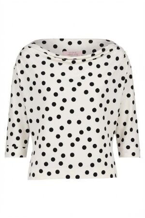 Studio Anneloes Studio Anneloes fleur dot top 14428 T-shirt Korte mouw 1790 ecru/black