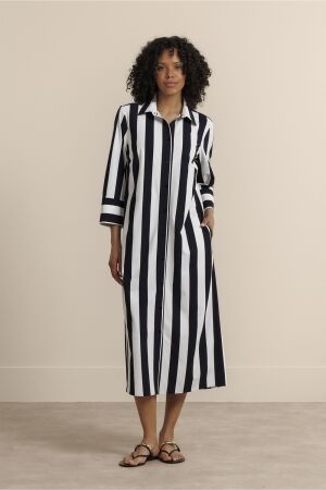 Studio Anneloes Studio Anneloes soof stripe dress 14432 Jurk 9017 black/ecru