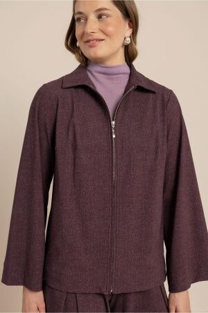 Studio Anneloes Studio Anneloes jazy herringbone jacket 14242 Jackets 4847 aubergine/light aubergine