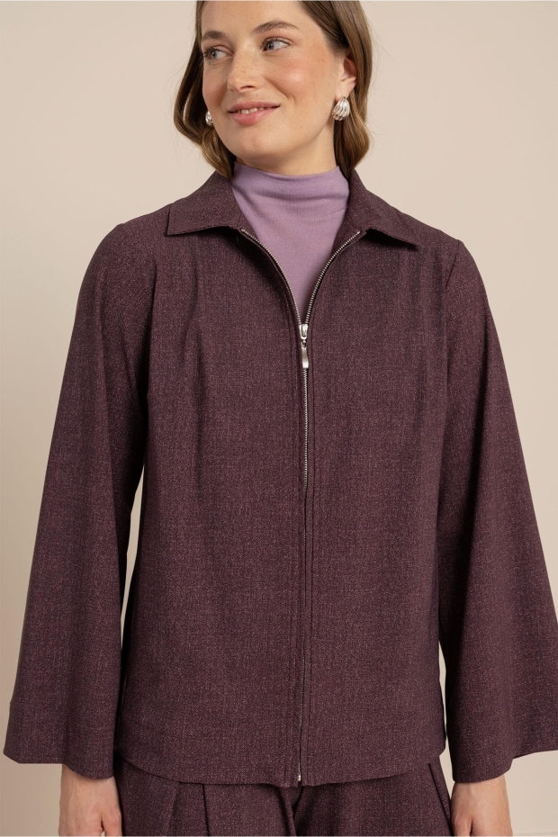 Studio Anneloes Jazy herringbone jacket 14242 4847 aubergine/light aubergine