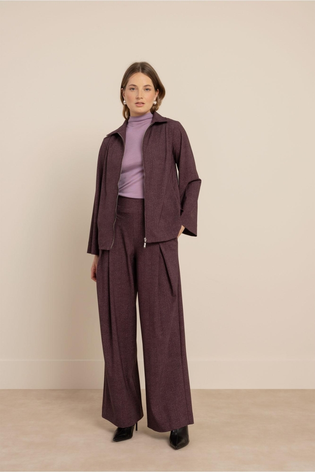 Studio Anneloes Jazy herringbone jacket 14242 4847 aubergine/light aubergine