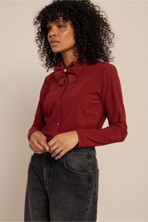 Studio Anneloes Studio Anneloes poppy bow shirt 14299 Blouse 3900 red wine