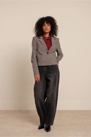 Studio Anneloes Studio Anneloes jorine tweed look jacket 14304 Jackets 9014 black/kit