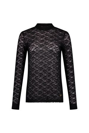 Studio Anneloes Studio Anneloes reagan lace col top 14331 T-shirt Lange mouw 9000 black