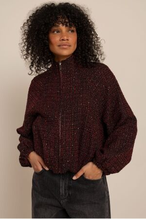 Studio Anneloes Studio Anneloes mela tweed bomber 14355 Jackets 9041 black/rich red