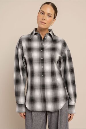Studio Anneloes Studio Anneloes tally check blouse 14375 Blouse 9700 mid grey