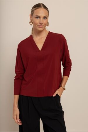 Studio Anneloes Studio Anneloes ulla top 14381 T-shirt Lange mouw 3900 red wine