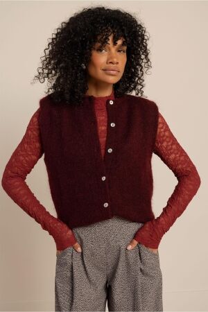 Studio Anneloes Studio Anneloes bibi sls cardigan 14451 Vest 3900 red wine