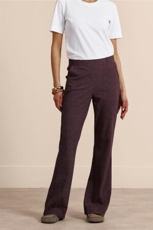 Studio Anneloes Studio Anneloes flair herringbone trousers 14243 Flared 4847 aubergine/light aubergine