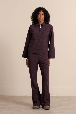 Studio Anneloes Studio Anneloes flair herringbone trousers 14243 Flared 4847 aubergine/light aubergine