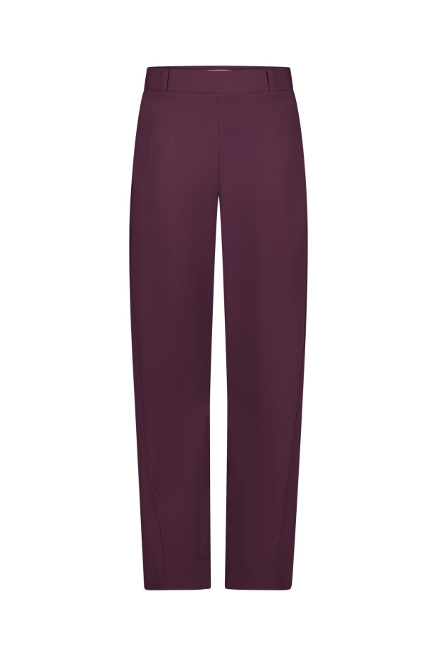 Studio Anneloes Marlis bonded barrel trousers 14209 4800 aubergine