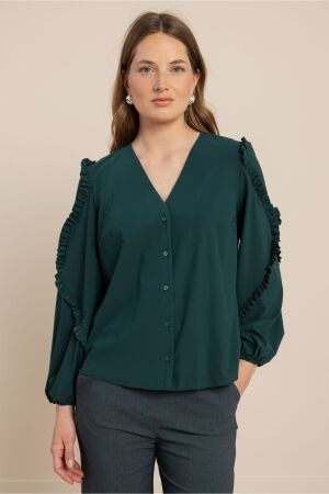 Studio Anneloes Studio Anneloes ingrid ruffle blouse 14212 Blouse 8300 dark teal
