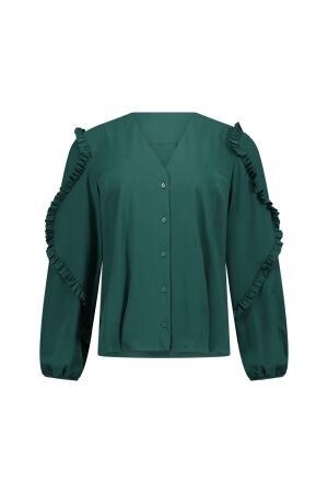 Studio Anneloes Studio Anneloes ingrid ruffle blouse 14212 Blouse 8300 dark teal